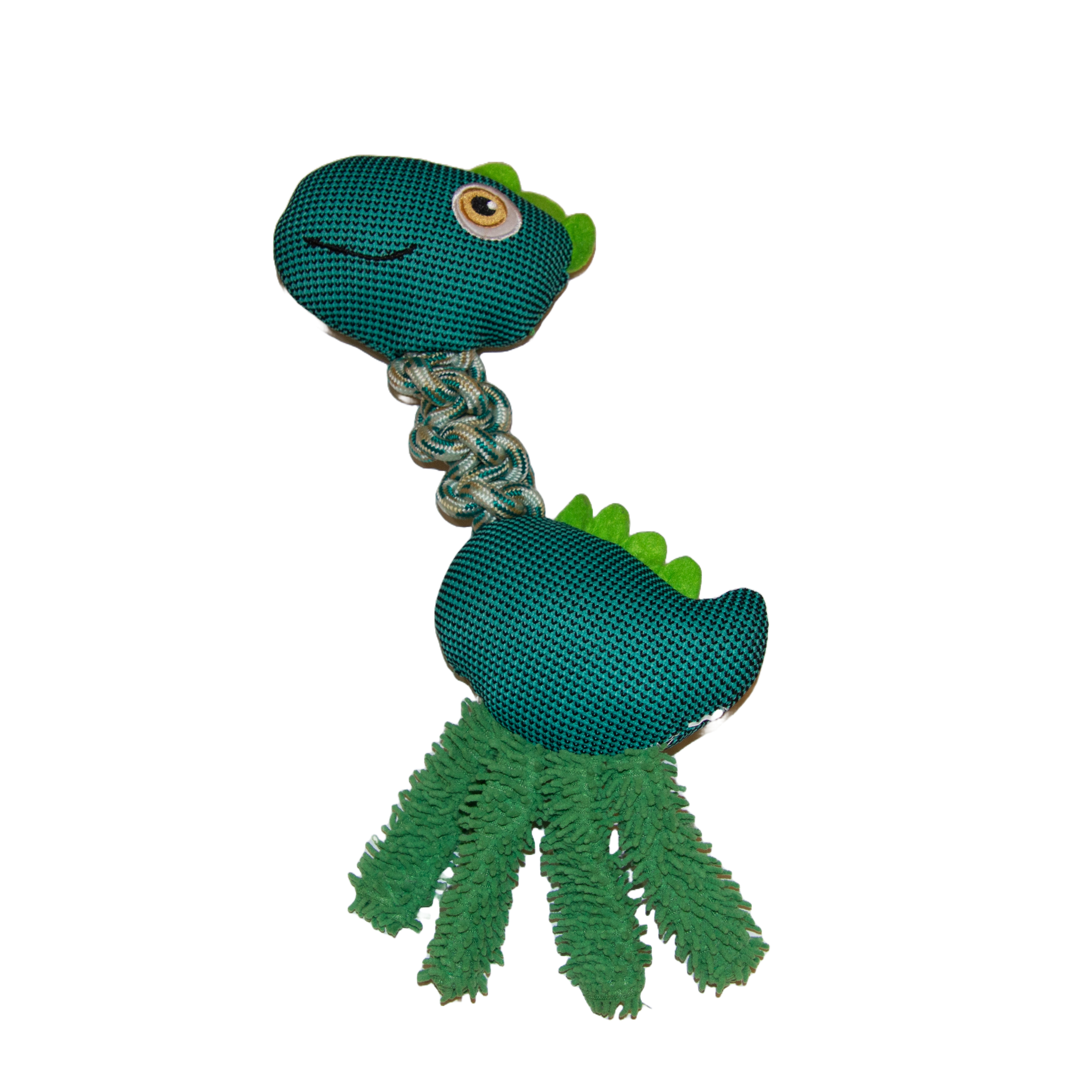 Cuddly dino with rope