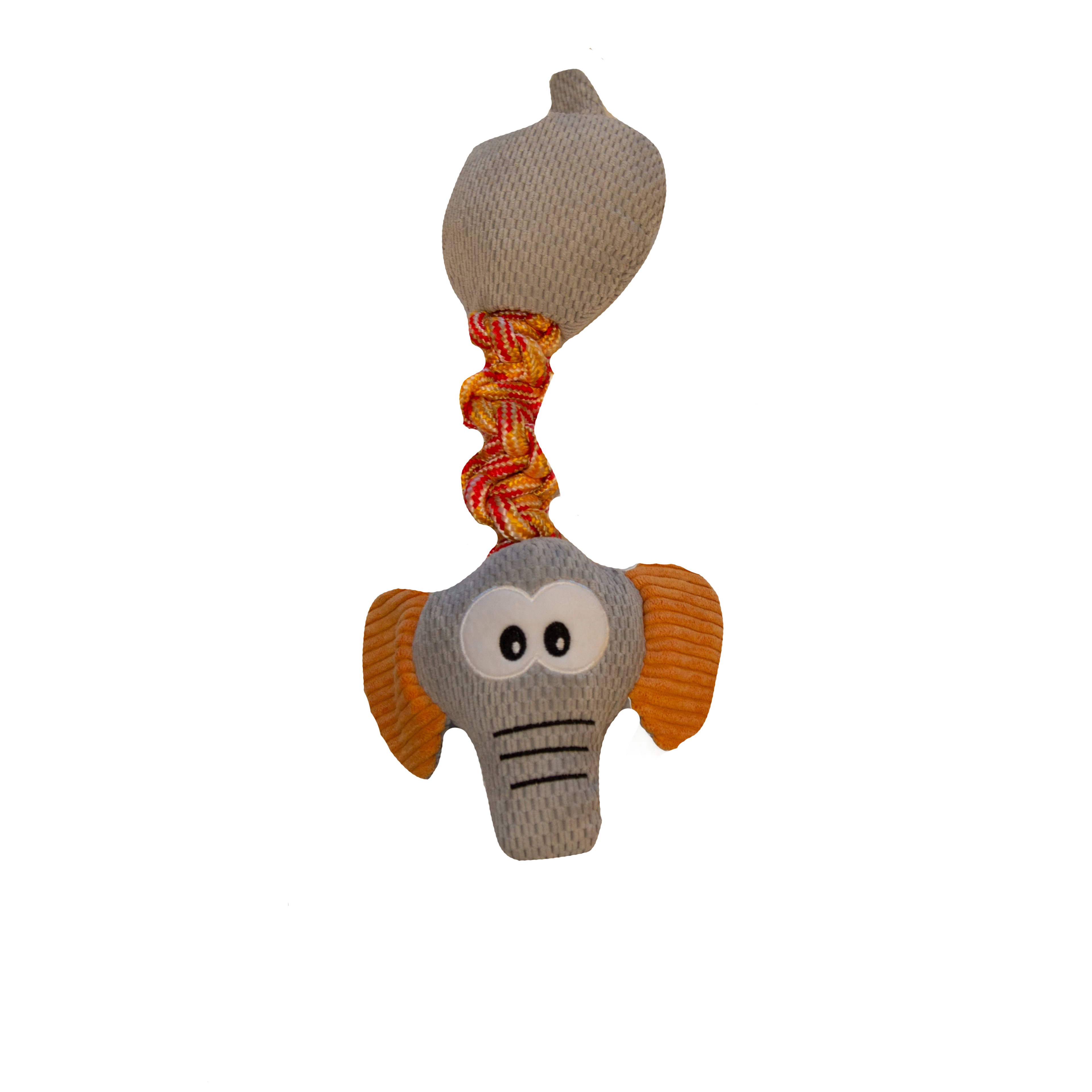 Cuddly elephant with rope